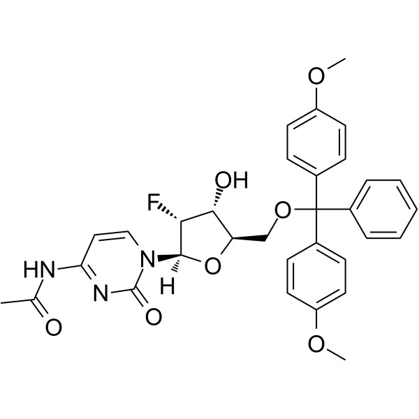 5’-O-DMT-N4-Ac-2’-F-dC  Chemical Structure
