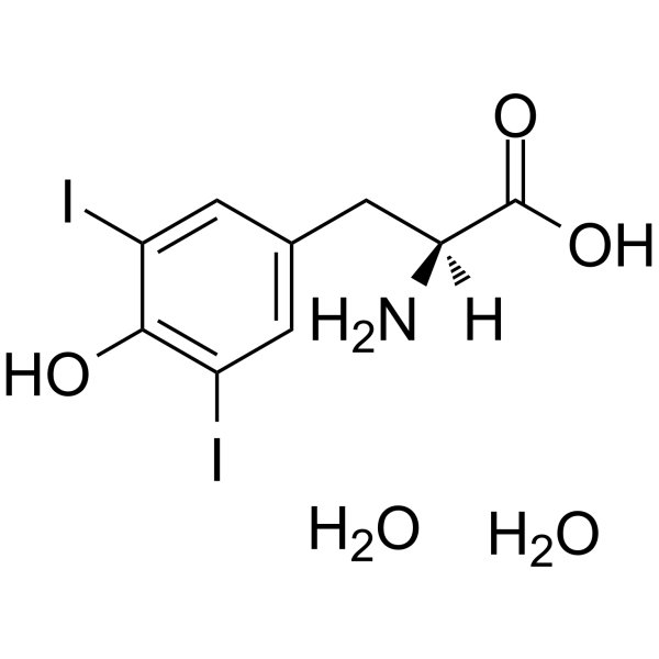(S)-2-Amino-3-(4-hydroxy-3,5-diiodophenyl)propanoic acid dihydrate  Chemical Structure