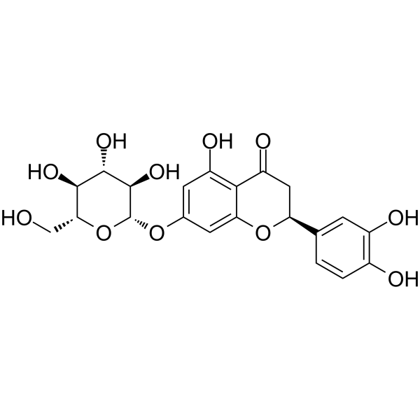 Eriodictyol-7-O-glucoside 化学構造