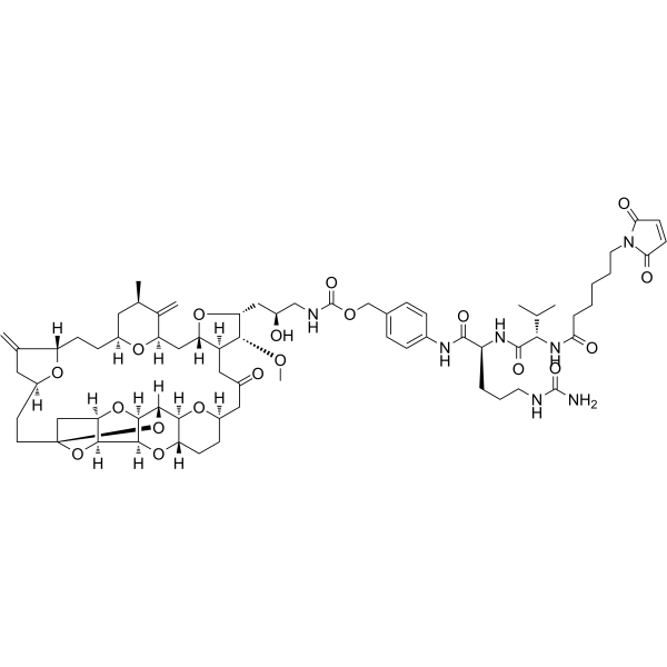 Mal-(CH2)5-Val-Cit-PAB-Eribulin Chemische Struktur
