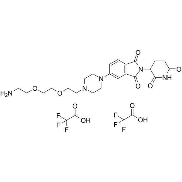 Thalidomide-Piperazine-PEG2-NH2 diTFA  Chemical Structure