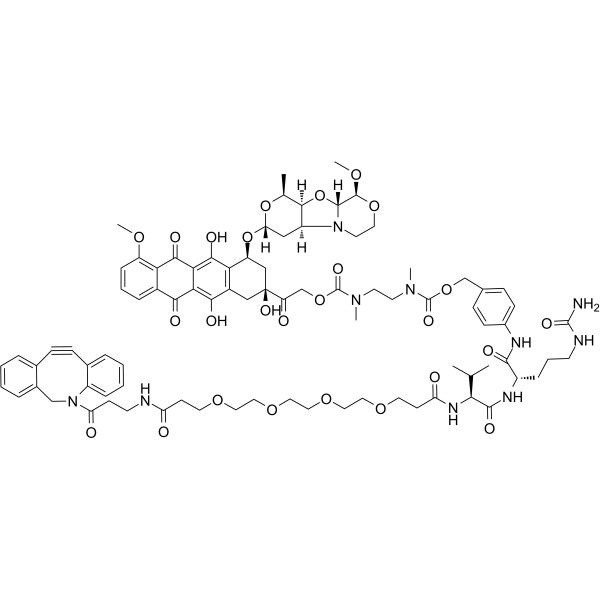 DBCO-PEG4-VC-PAB-DMEA-PNU-159682 Chemische Struktur