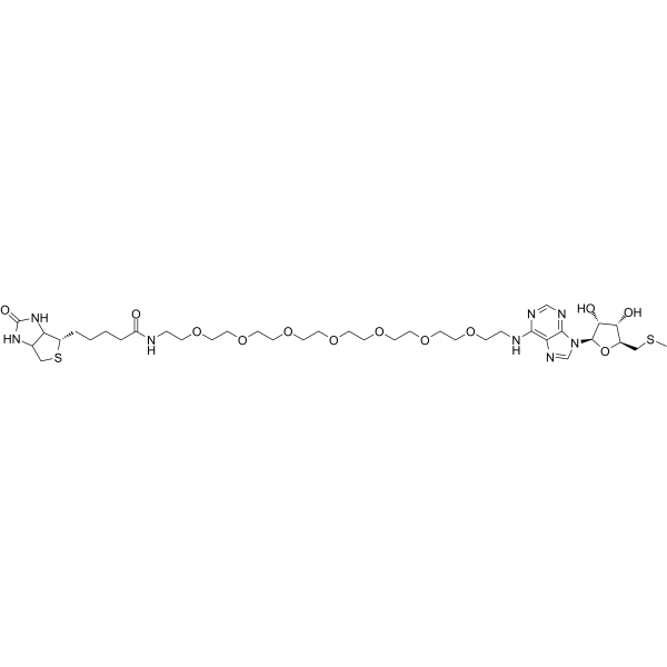 Biotin-PEG7-C2-NH-Vidarabine-S-CH3  Chemical Structure