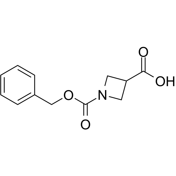 1-Cbz-azetidine-3-carboxylic acid 化学構造