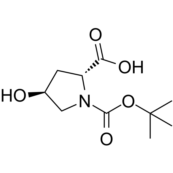 N-tert-Butoxycarbonyl-trans-4-hydroxy-D-proline  Chemical Structure