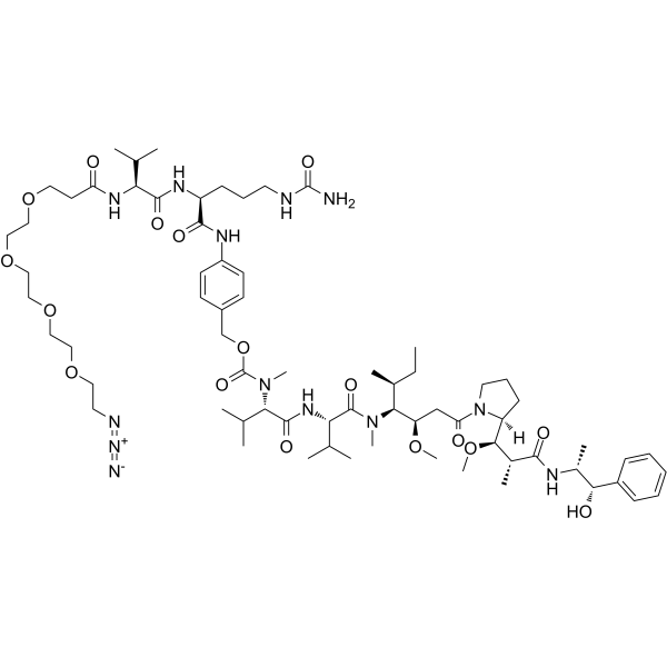 Azido-PEG4-Val-Cit-PAB-MMAE  Chemical Structure