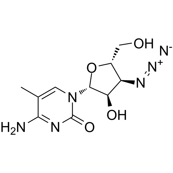 3'-Azido-3'-deoxy-5-methylcytidine 化学構造