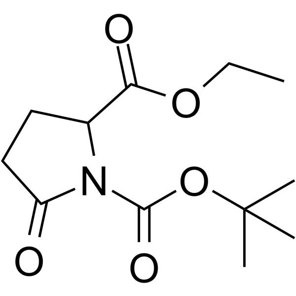 1-Boc-DL-Pyroglutamic acid ethyl ester 化学構造