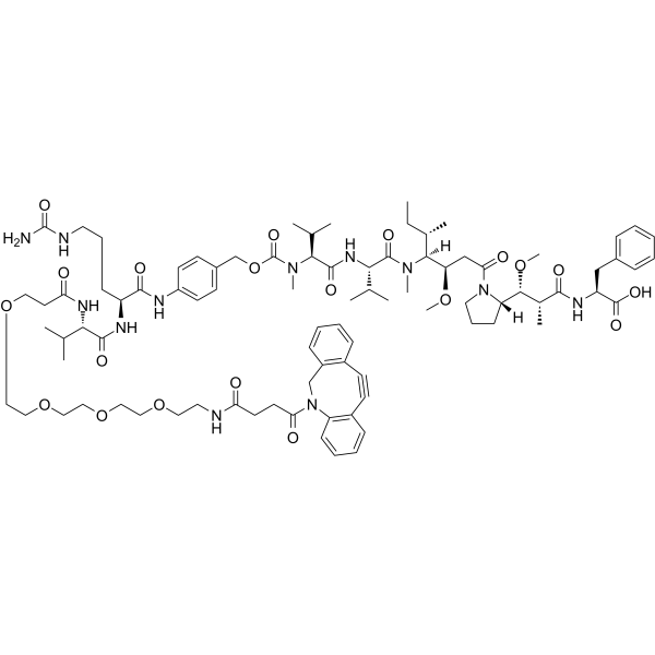 DBCO-PEG4-Val-Cit-PAB-MMAF Chemische Struktur