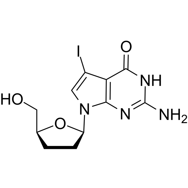 7-Iodo-2',3'-dideoxy-7-deaza-guanosine  Chemical Structure