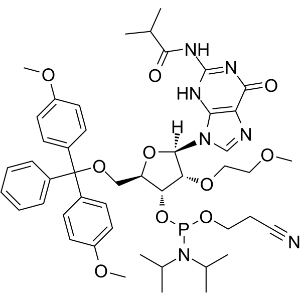 DMT-2'O-MOE-rG(ib) Phosphoramidite  Chemical Structure