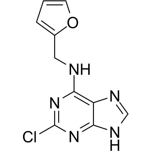 2-Chloro-N6-furfuryladenine 化学構造
