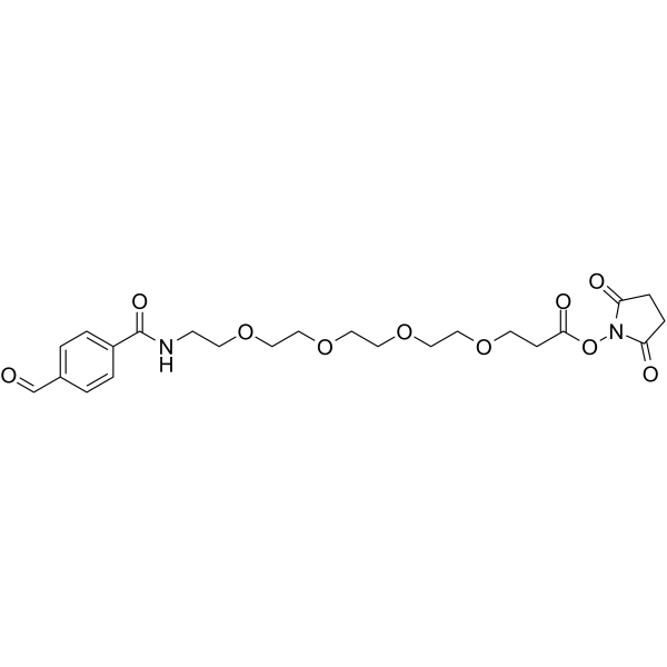 Ald-Ph-amido-PEG4-C2-NHS ester 化学構造