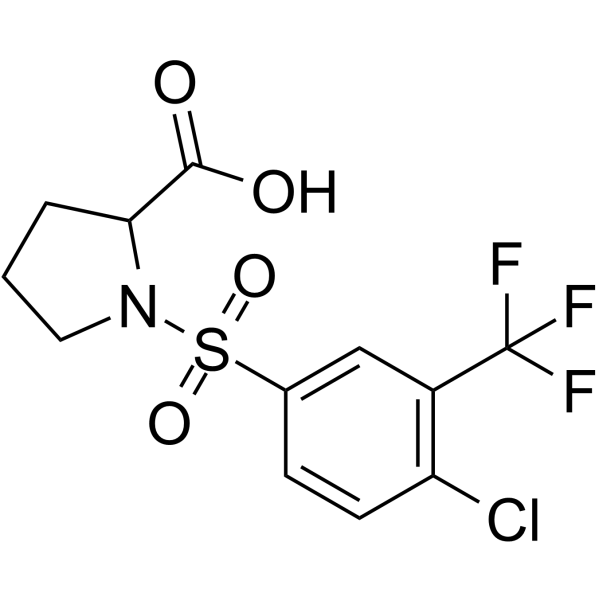 ((4-Chloro-3-(trifluoromethyl)phenyl)sulfonyl)proline  Chemical Structure