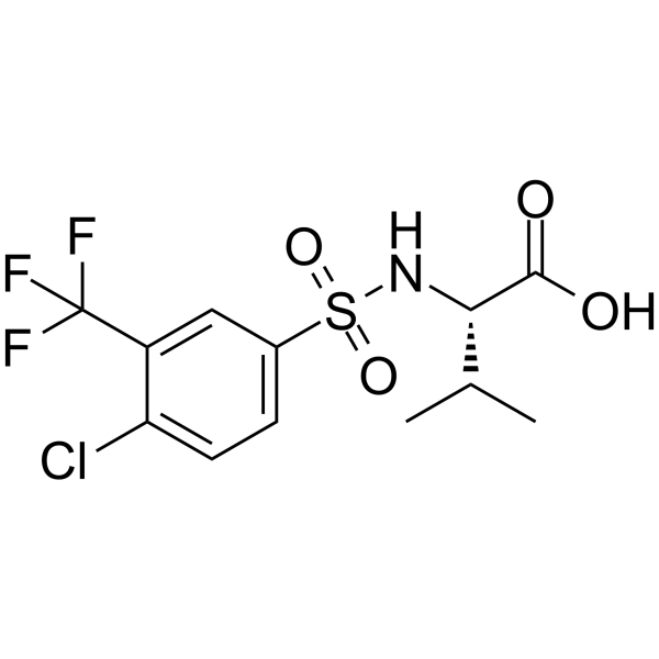 ((4-Chloro-3-(trifluoromethyl)phenyl)sulfonyl)valine  Chemical Structure