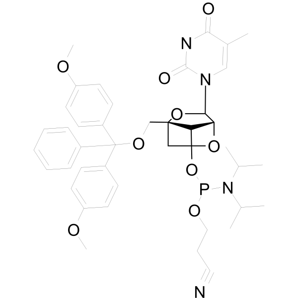 DMTr-LNA-5MeU-3-CED-phosphoramidite  Chemical Structure