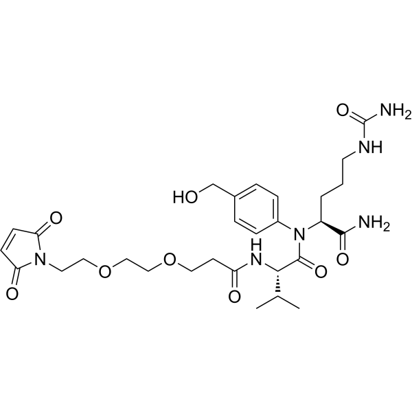 Mal-PEG2-Val-Cit-amido-PAB-OH 化学構造