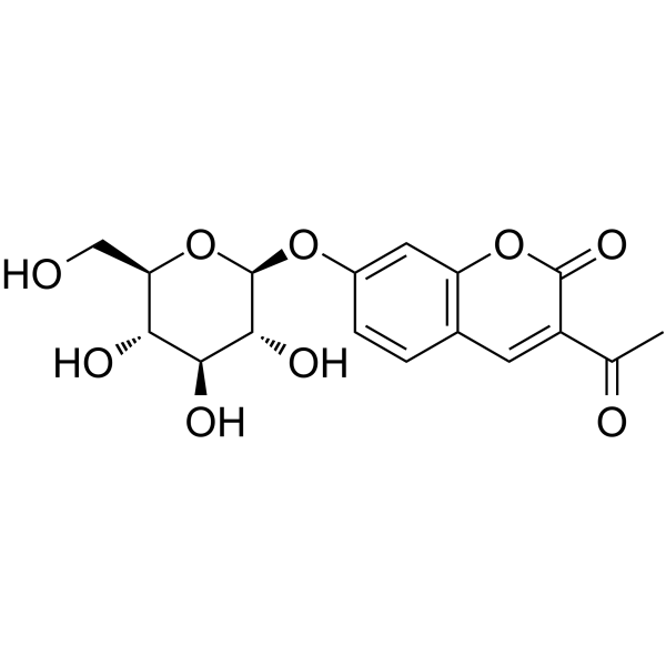 3-Acetylumbelliferyl β-D-Glucopyranoside 化学構造