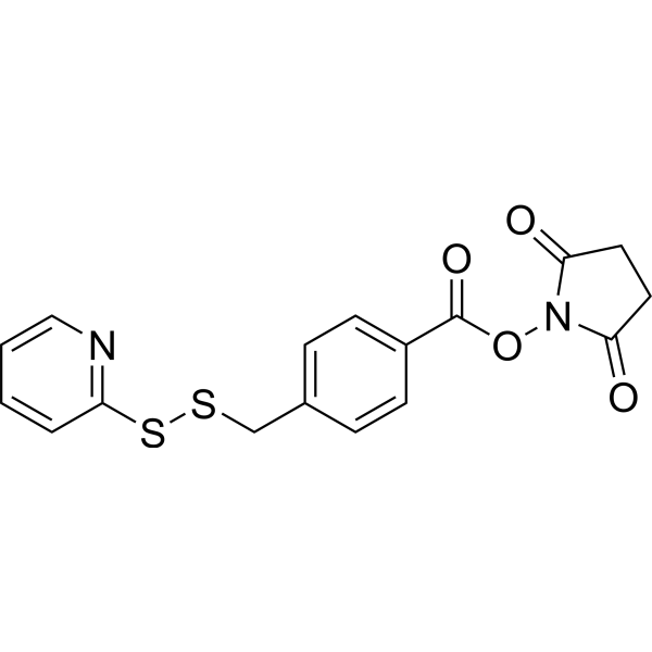 4-Succinimidyl-oxycarbonyl-α-(2-pyridyldithio)toluene 化学構造