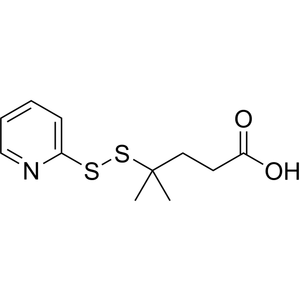 4-Methyl-4-(pyridin-2-yldisulfanyl)pentanoic acid  Chemical Structure
