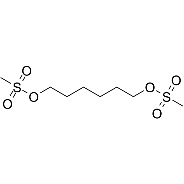 1,6-Bis(mesyloxy)hexane 化学構造