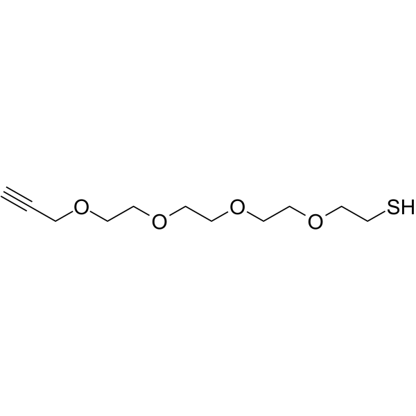 Propargyl-PEG4-thiol 化学構造