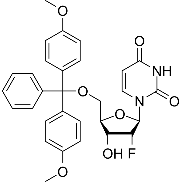 2'-Deoxy-5'-O-DMT-2'-fluorouridine  Chemical Structure