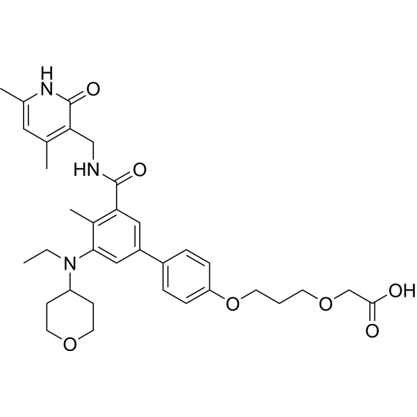 Tazemetostat de(methylene morpholine)-O-C3-O-C-COOH  Chemical Structure