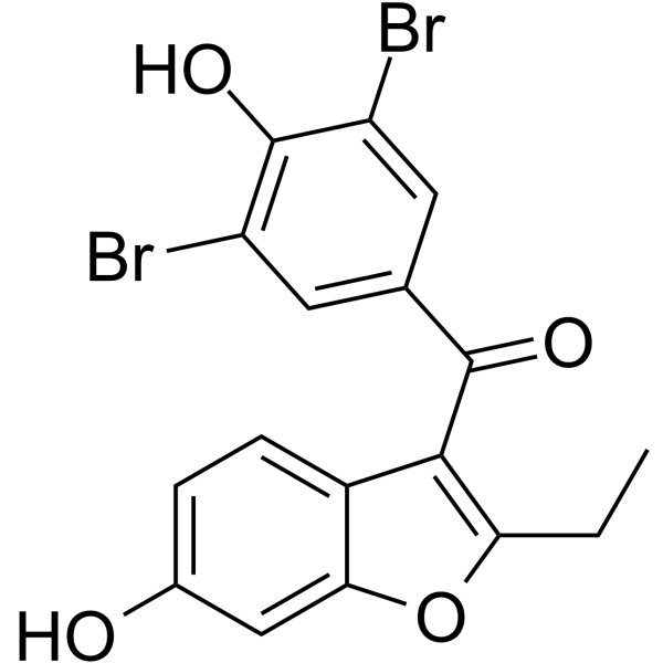 6-Hydroxybenzbromarone Chemische Struktur