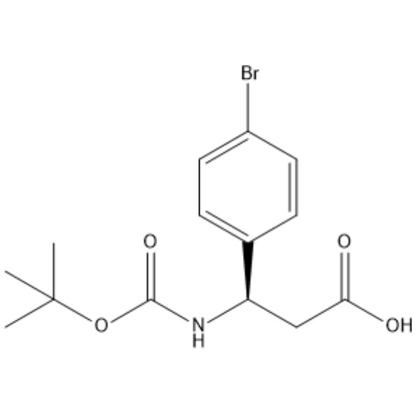 (R)-3-(4-Bromophenyl)-3-((tert-butoxycarbonyl)amino)propanoic acid  Chemical Structure