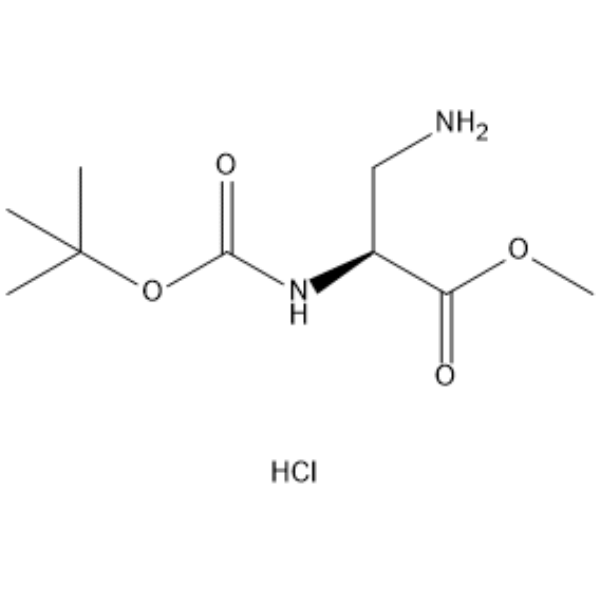 (S)-Methyl 3-amino-2-((tert-butoxycarbonyl)amino)propanoate hydrochloride  Chemical Structure