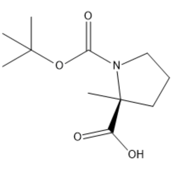(S)-1-(tert-Butoxycarbonyl)-2-methylpyrrolidine-2-carboxylic acid  Chemical Structure