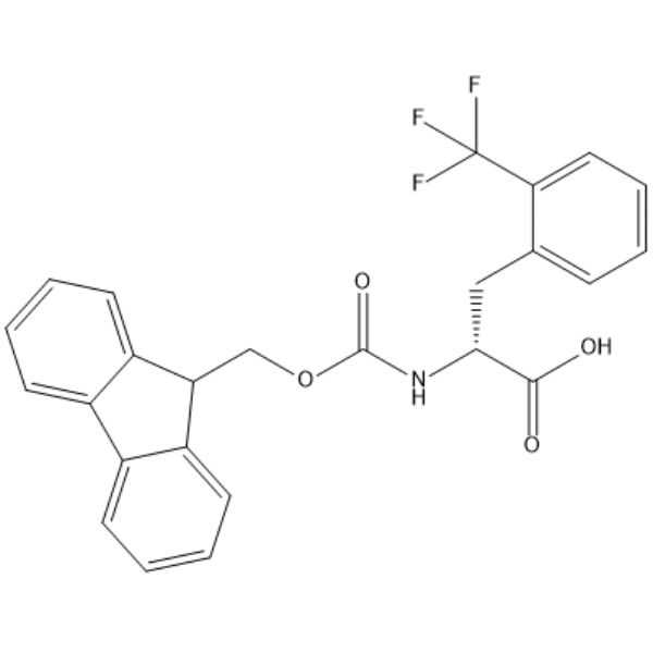 (R)-2-((((9H-Fluoren-9-yl)methoxy)carbonyl)amino)-3-(2-(trifluoromethyl)phenyl)propanoic acid  Chemical Structure