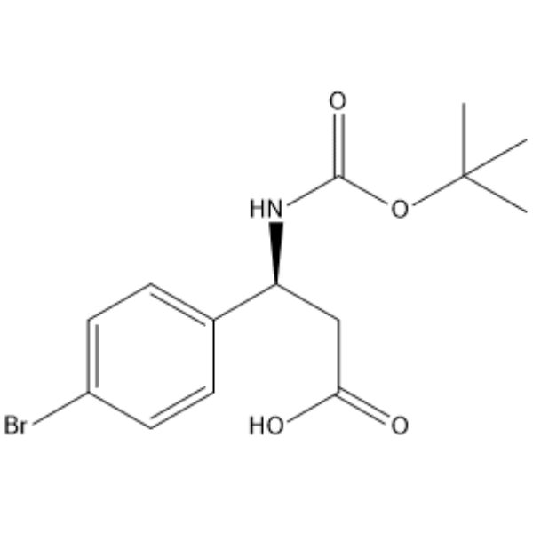 (S)-3-(4-Bromophenyl)-3-((tert-butoxycarbonyl)amino)propanoic acid  Chemical Structure