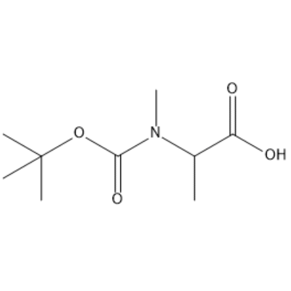 2-((tert-Butoxycarbonyl)(methyl)amino)propanoic acid  Chemical Structure