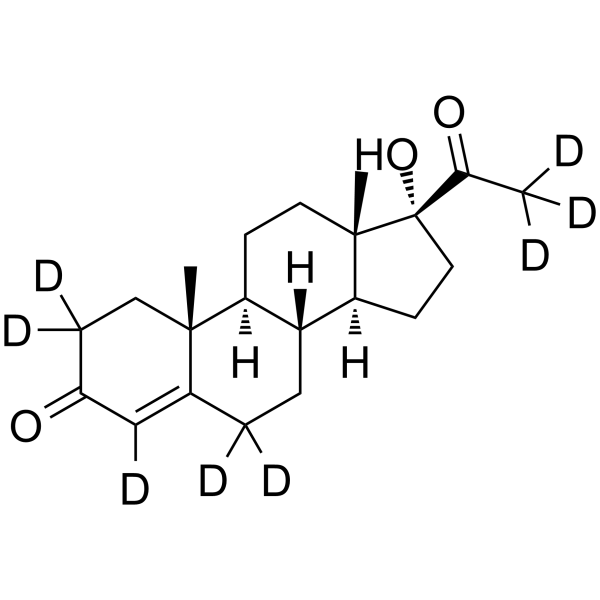 17α-Hydroxyprogesterone-d8  Chemical Structure