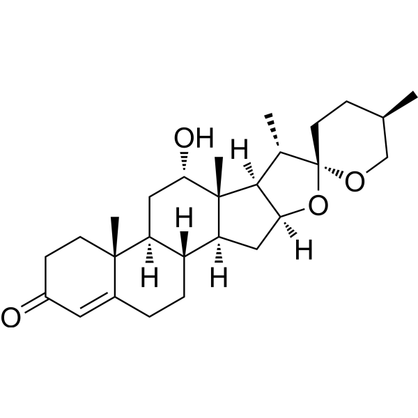 (25R)-12α-Hydroxyspirost-4-en-3-one  Chemical Structure