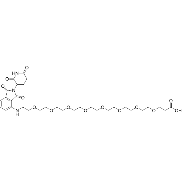 Pomalidomide-5'-PEG8-C2-COOH  Chemical Structure