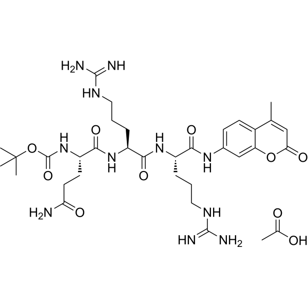 Boc-Gln-Arg-Arg-AMC acetate  Chemical Structure