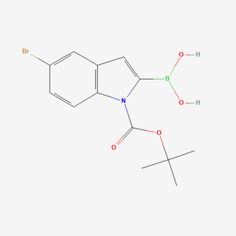 (N-Boc-5-bromo-2-indolyl)boronic acid التركيب الكيميائي