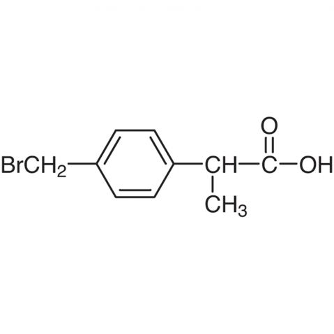 2-[4-(Bromomethyl)phenyl]propionic Acid 化学構造