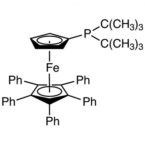 1,2,3,4,5-Pentaphenyl-1′-(di-tert-butylphosphino)ferrocene Chemische Struktur