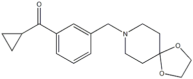 cyclopropyl 3-[8-(1，4-dioxa-8-azaspiro[4.5]decyl)methyl]phenyl ketone Chemical Structure