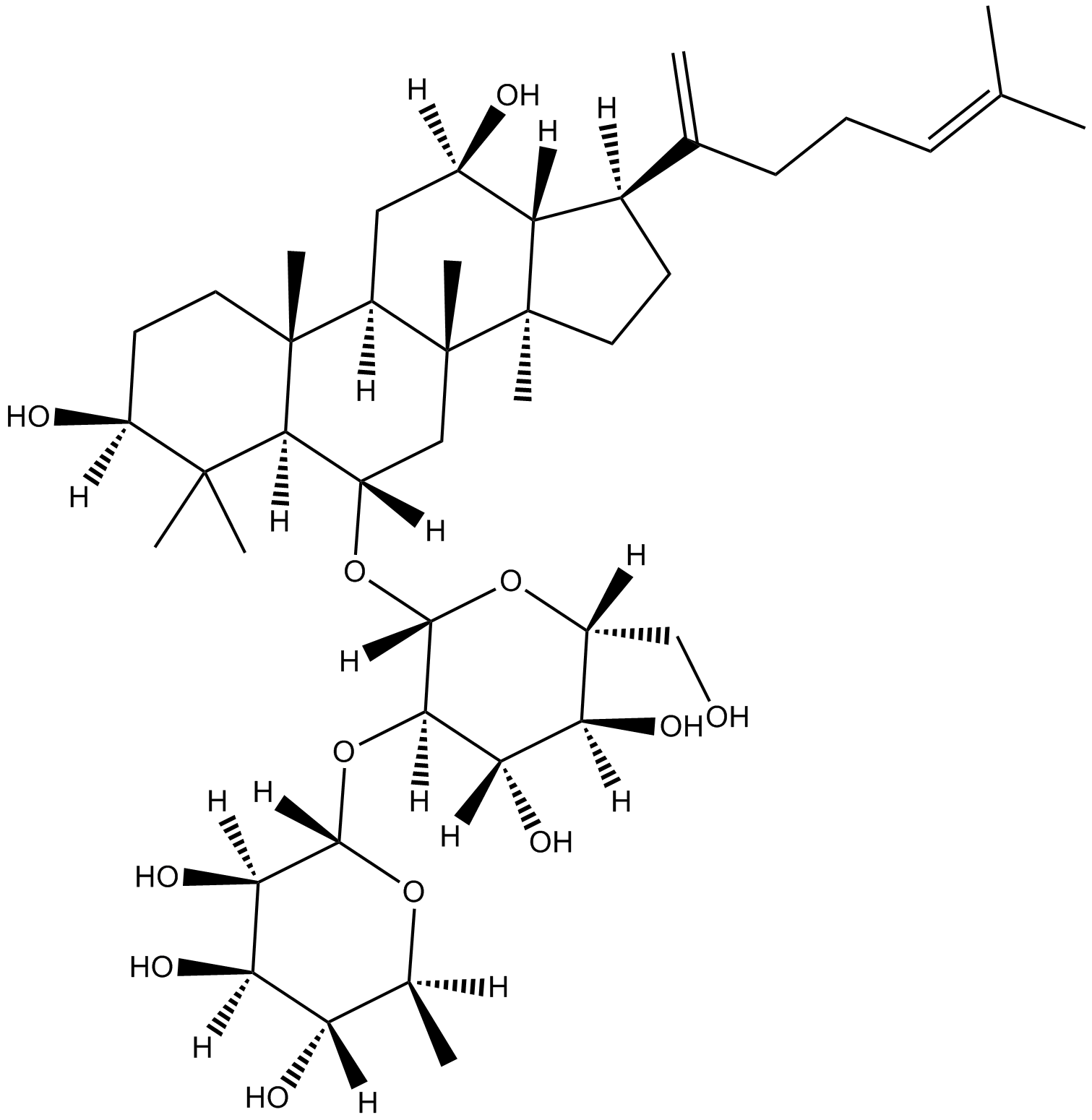 Ginsenoside Rg6 化学構造