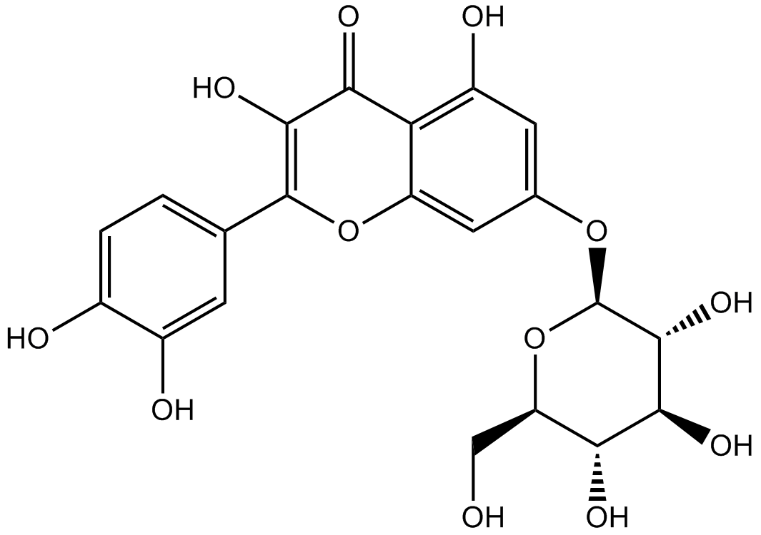 Quercetin-7-O-β-D-glucopyranoside 化学構造