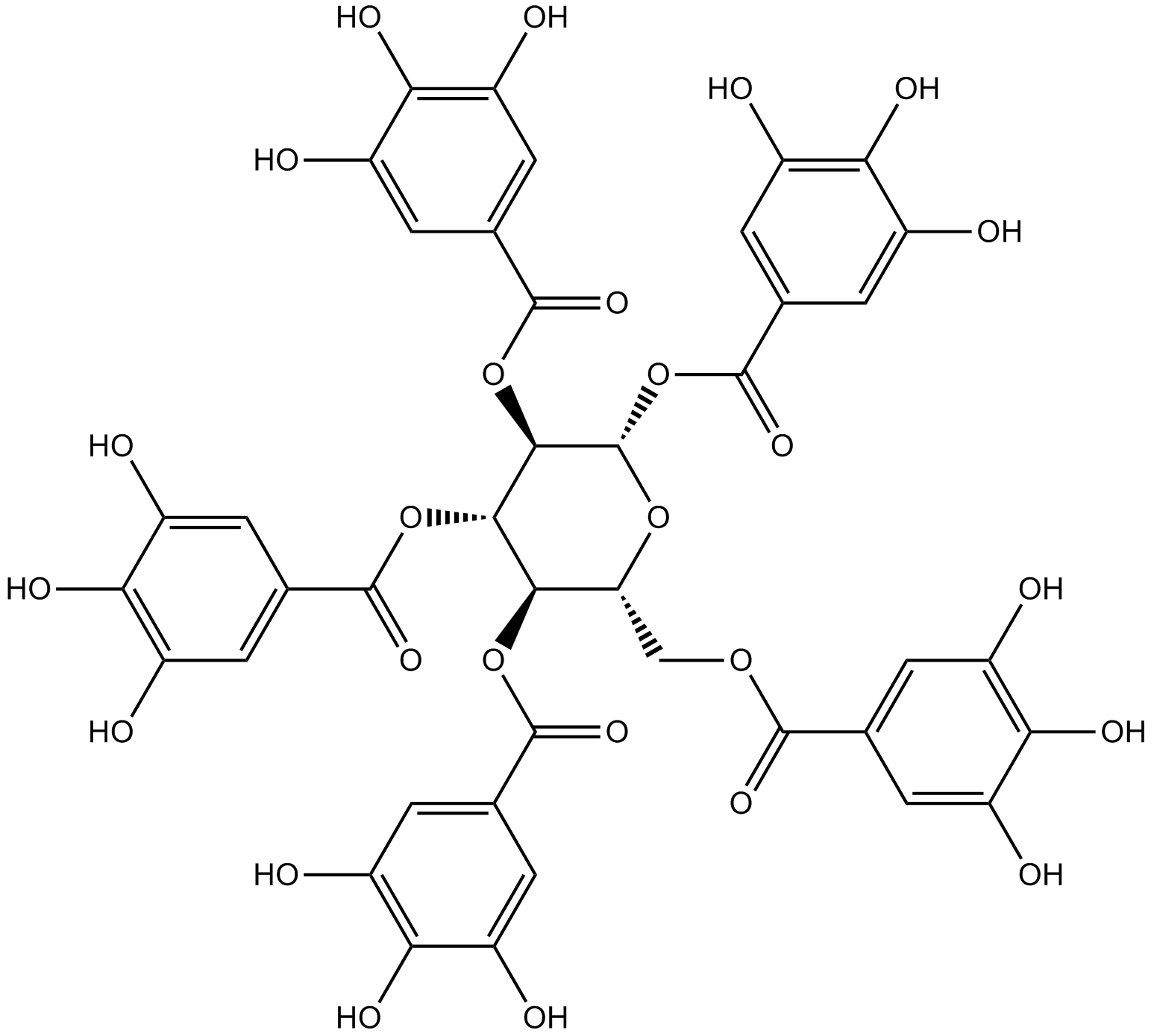 1,2,3,4,6-pentagalloylglucose  Chemical Structure