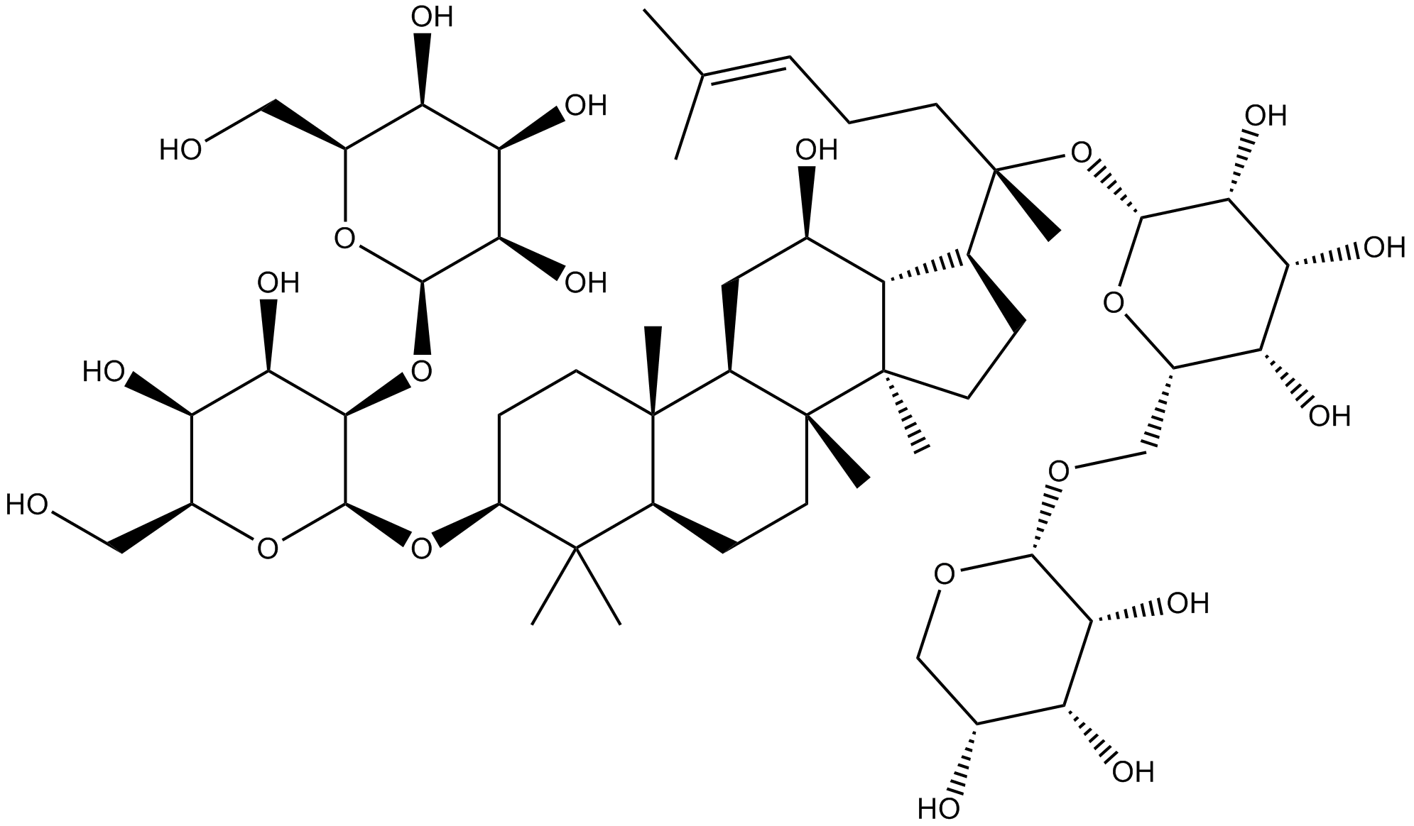 Ginsenoside Rb2  Chemical Structure