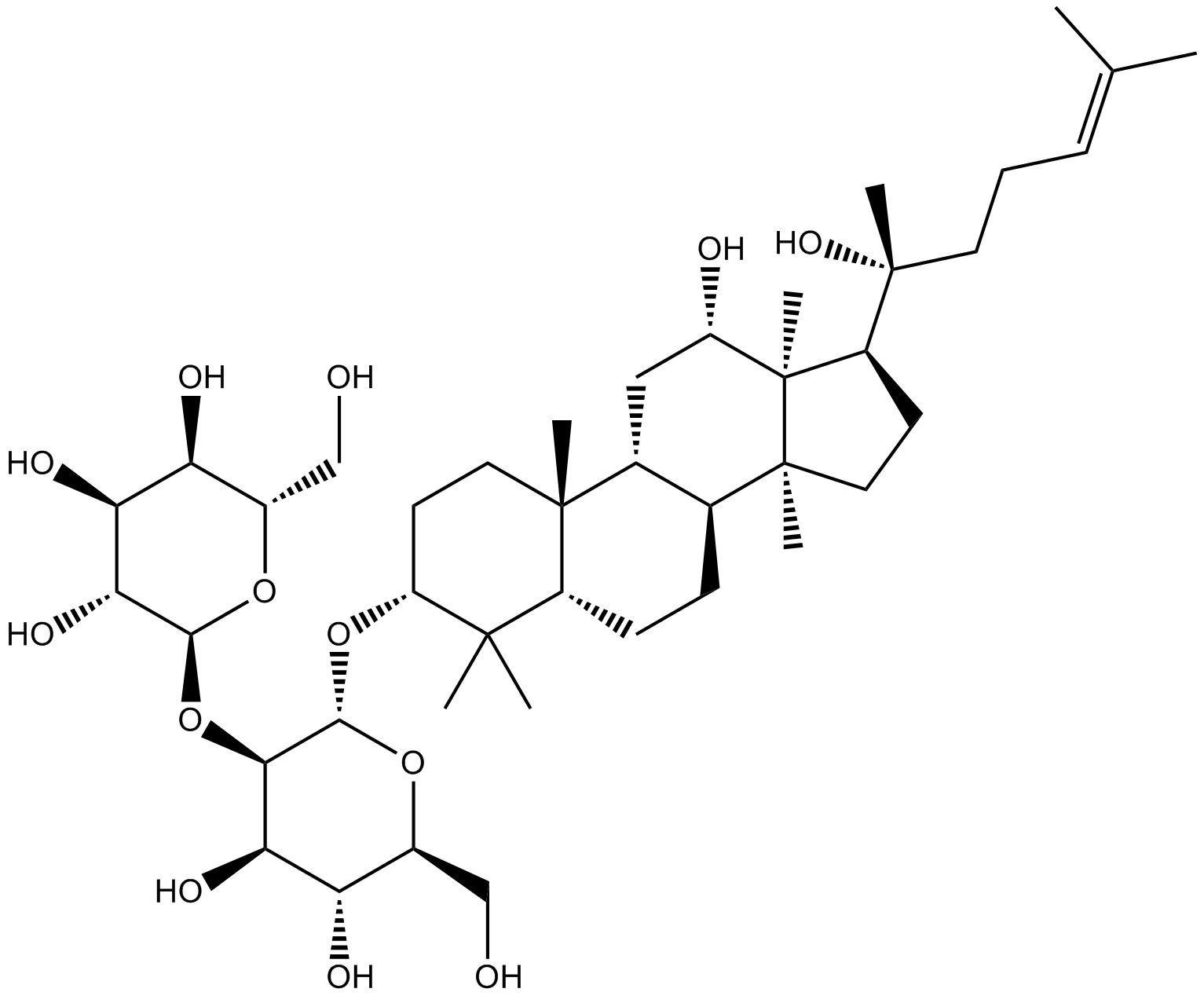 20(R)Ginsenoside Rg3  Chemical Structure