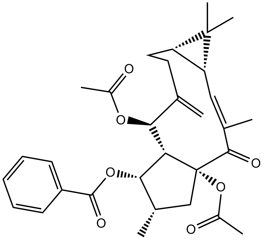 5,15-Diacetyl-3-benzoyllathyrol 化学構造