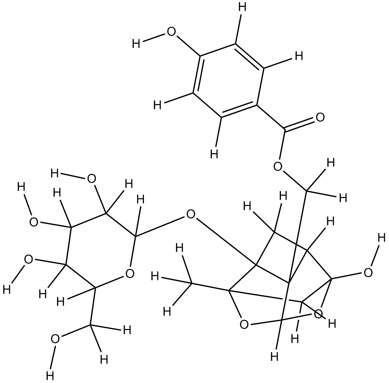 Oxypaeoniflorin التركيب الكيميائي